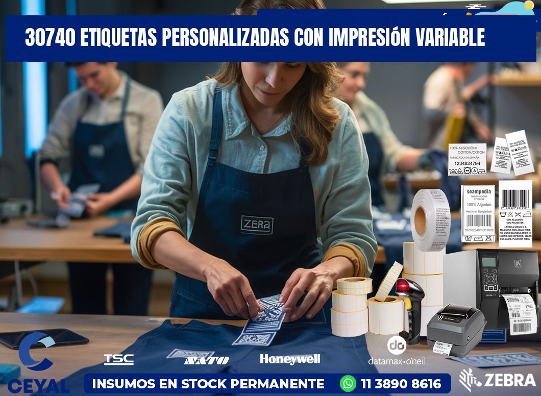 30740 etiquetas personalizadas con impresión variable
