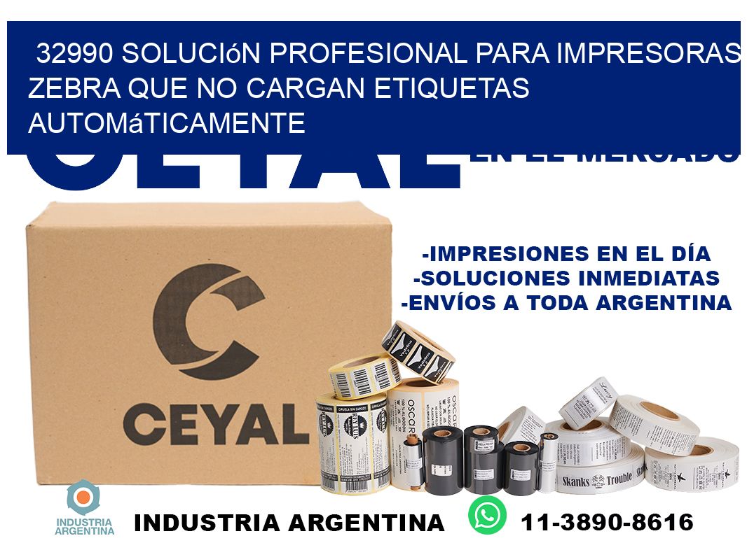 32990 solución profesional para impresoras zebra que no cargan etiquetas automáticamente
