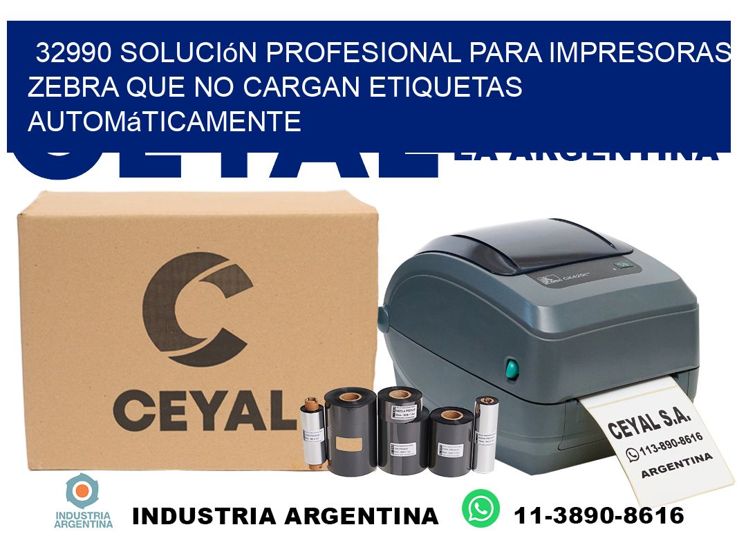 32990 solución profesional para impresoras zebra que no cargan etiquetas automáticamente