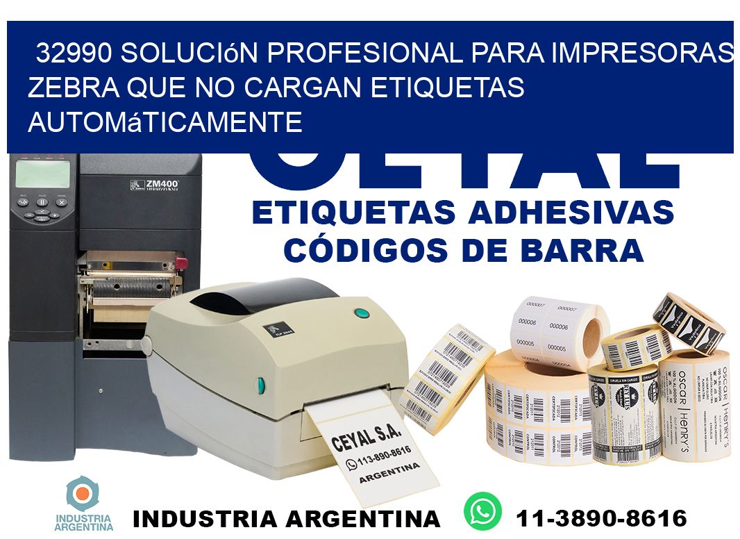 32990 solución profesional para impresoras zebra que no cargan etiquetas automáticamente
