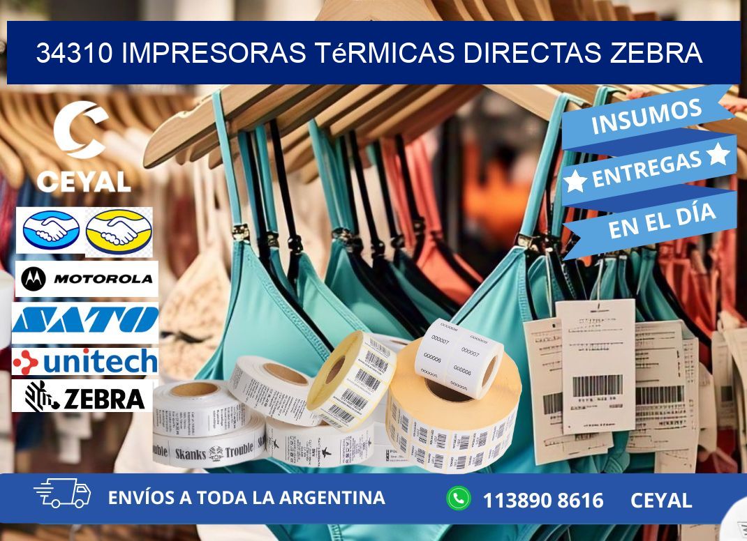 34310 impresoras térmicas directas zebra