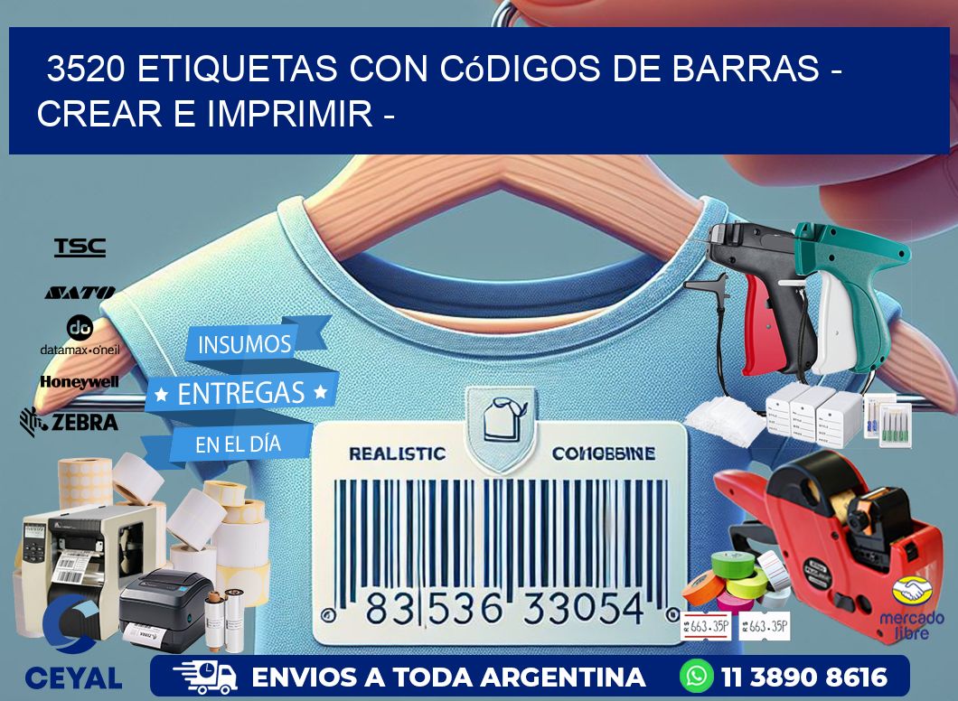 3520 etiquetas con códigos de barras – Crear e imprimir –
