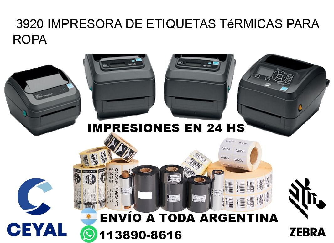 3920 impresora de etiquetas térmicas para ropa