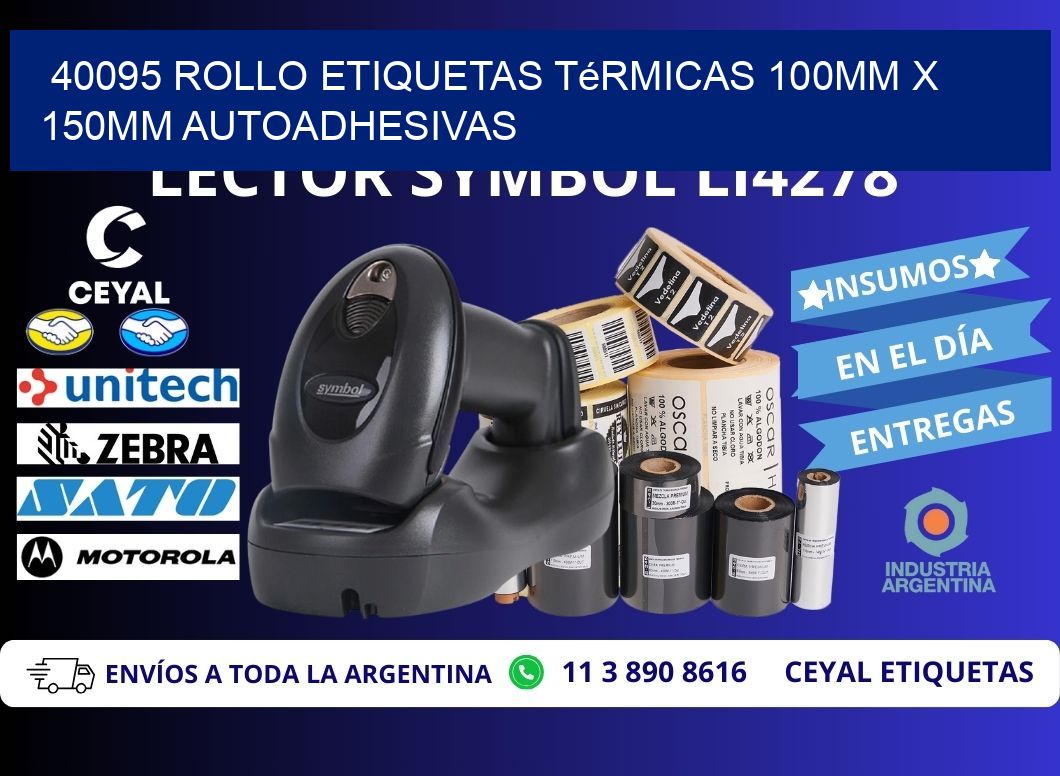40095 Rollo Etiquetas Térmicas 100mm X 150mm Autoadhesivas