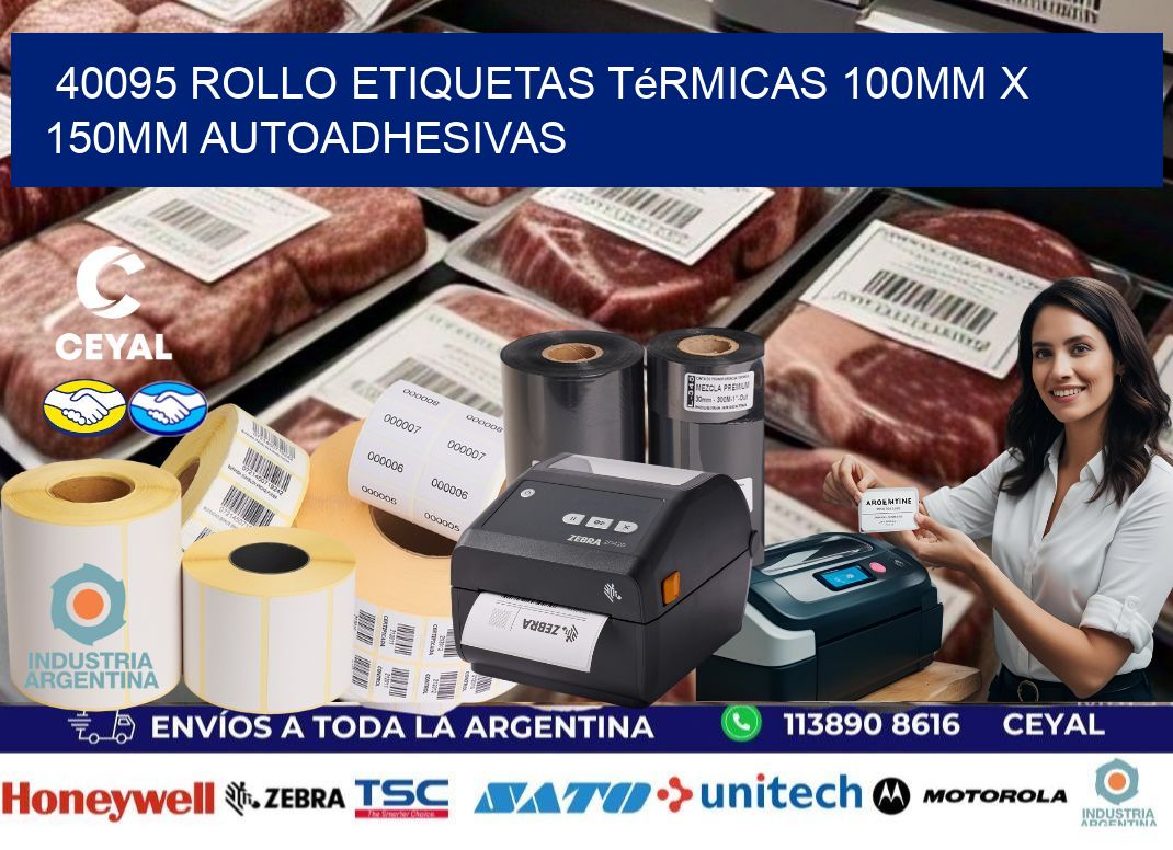 40095 Rollo Etiquetas Térmicas 100mm X 150mm Autoadhesivas