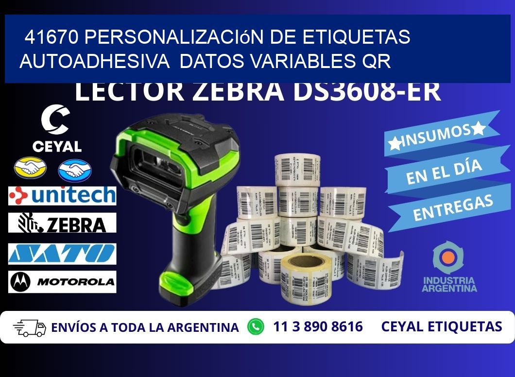 41670 Personalización de etiquetas autoadhesiva datos variables QR