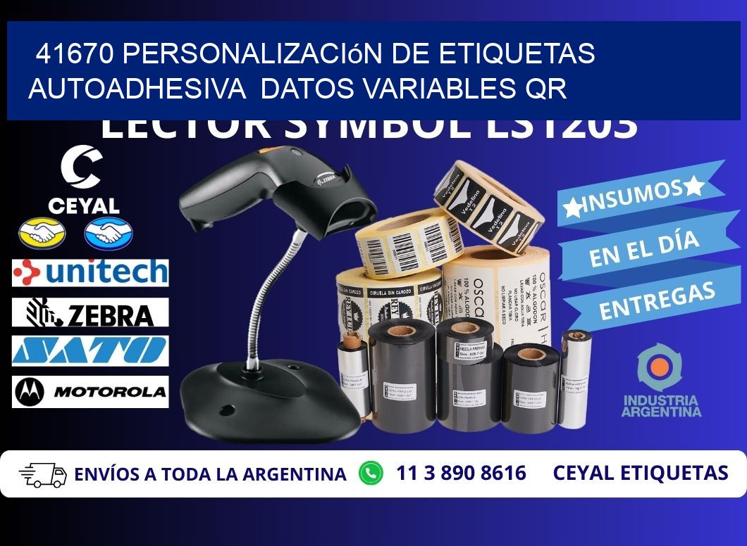 41670 Personalización de etiquetas autoadhesiva datos variables QR