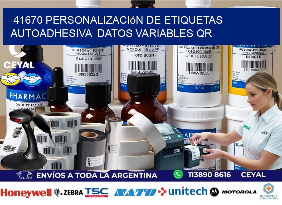 41670 Personalización de etiquetas autoadhesiva datos variables QR
