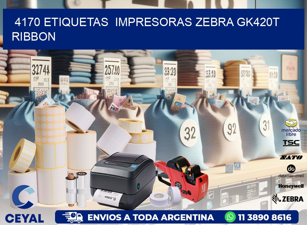 4170 Etiquetas  impresoras zebra gk420t ribbon