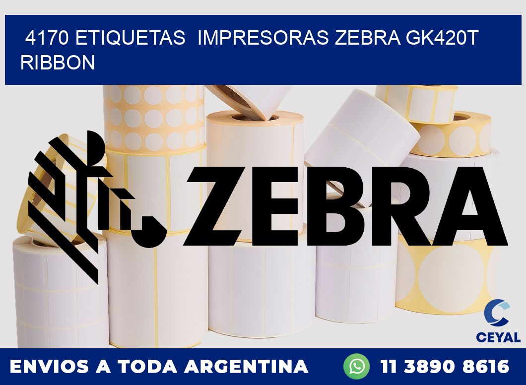 4170 Etiquetas  impresoras zebra gk420t ribbon
