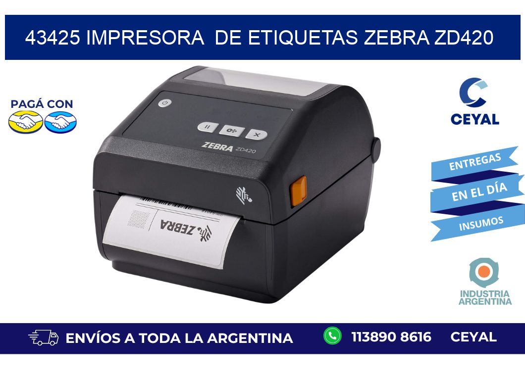 43425 impresora  de etiquetas Zebra ZD420