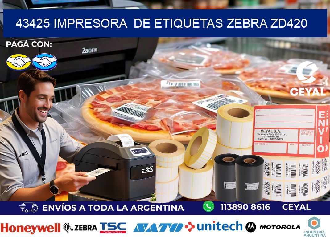 43425 impresora  de etiquetas Zebra ZD420
