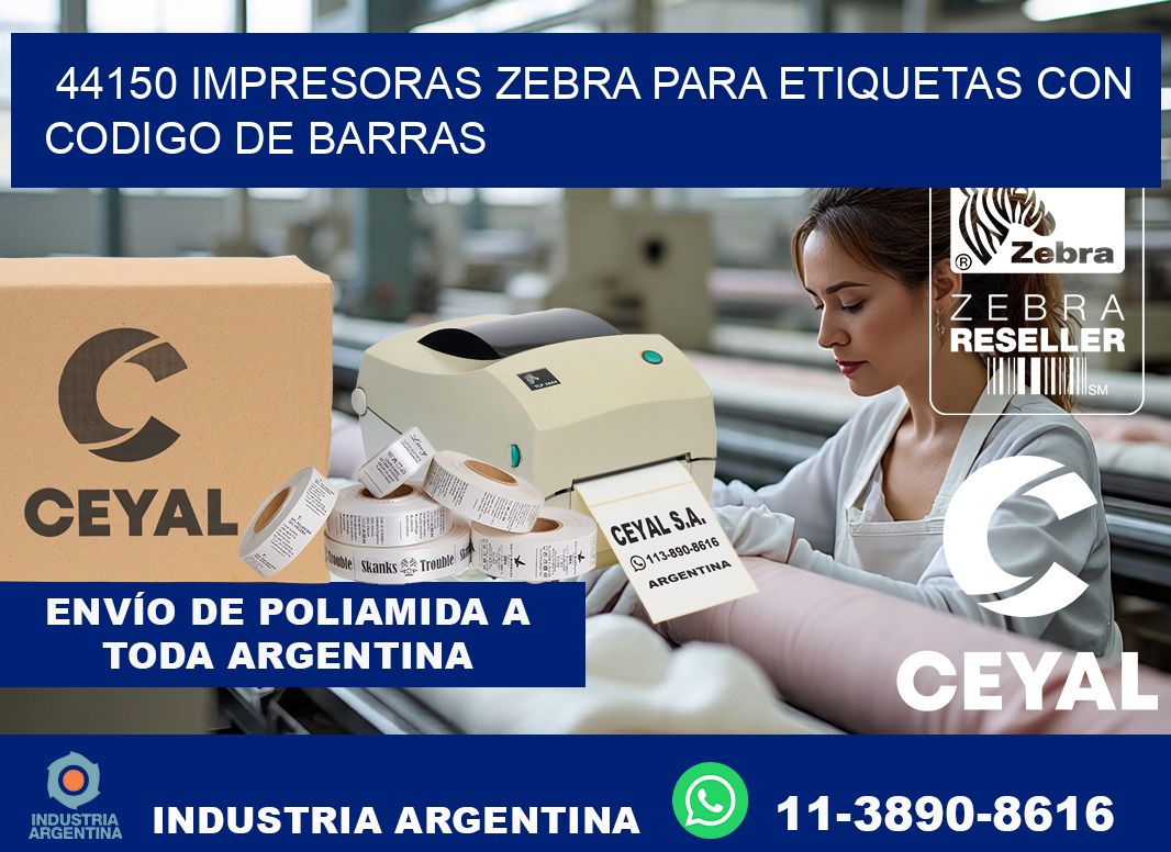 44150 impresoras zebra para etiquetas con codigo de barras
