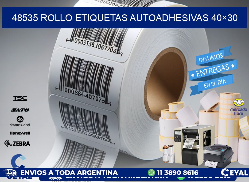 48535 Rollo Etiquetas autoadhesivas 40×30