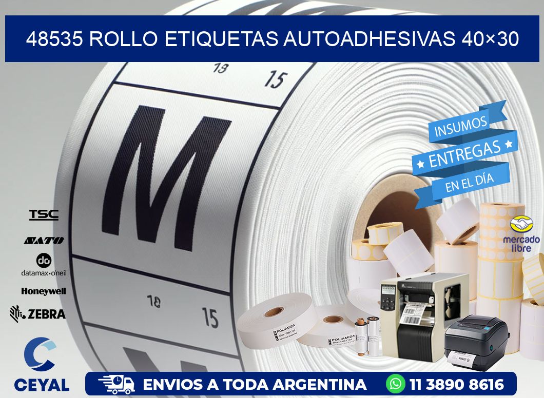 48535 Rollo Etiquetas autoadhesivas 40×30