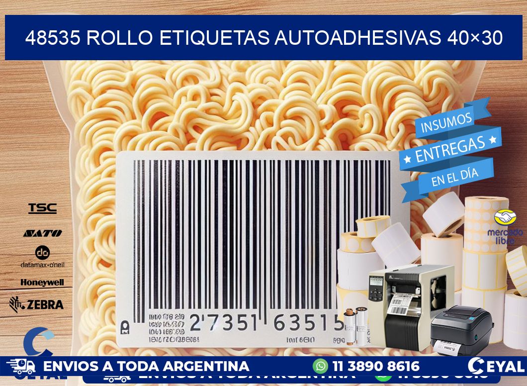 48535 Rollo Etiquetas autoadhesivas 40×30