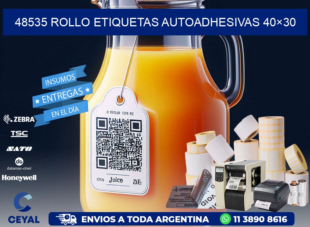 48535 Rollo Etiquetas autoadhesivas 40×30