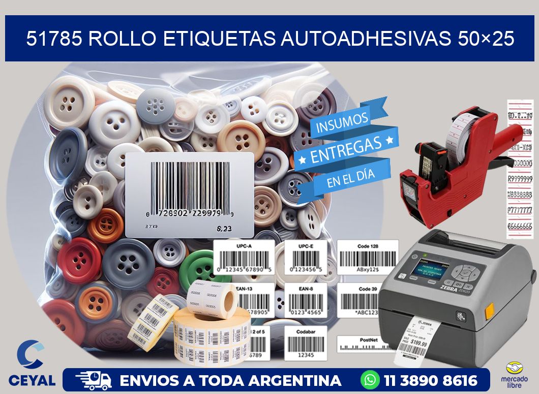 51785 Rollo Etiquetas autoadhesivas 50×25
