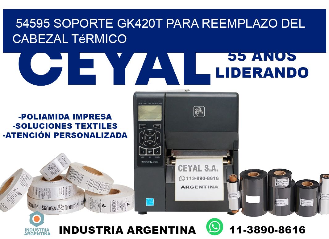 54595 soporte gk420t para reemplazo del cabezal térmico