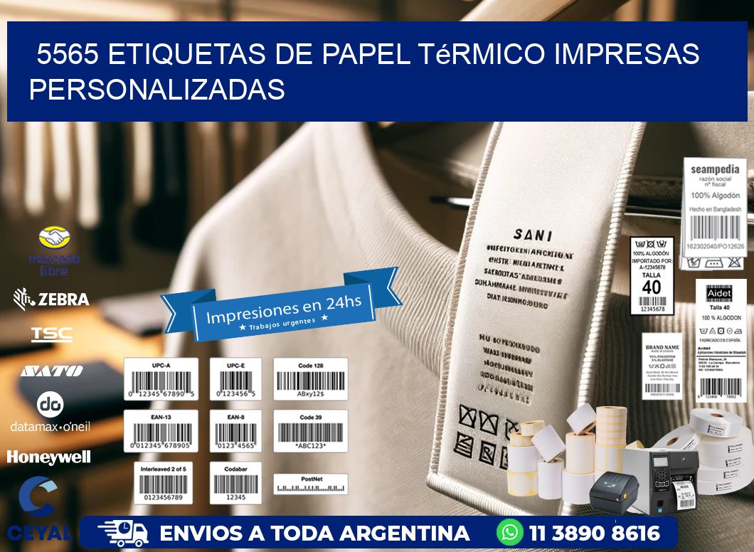 5565 Etiquetas de papel térmico impresas personalizadas