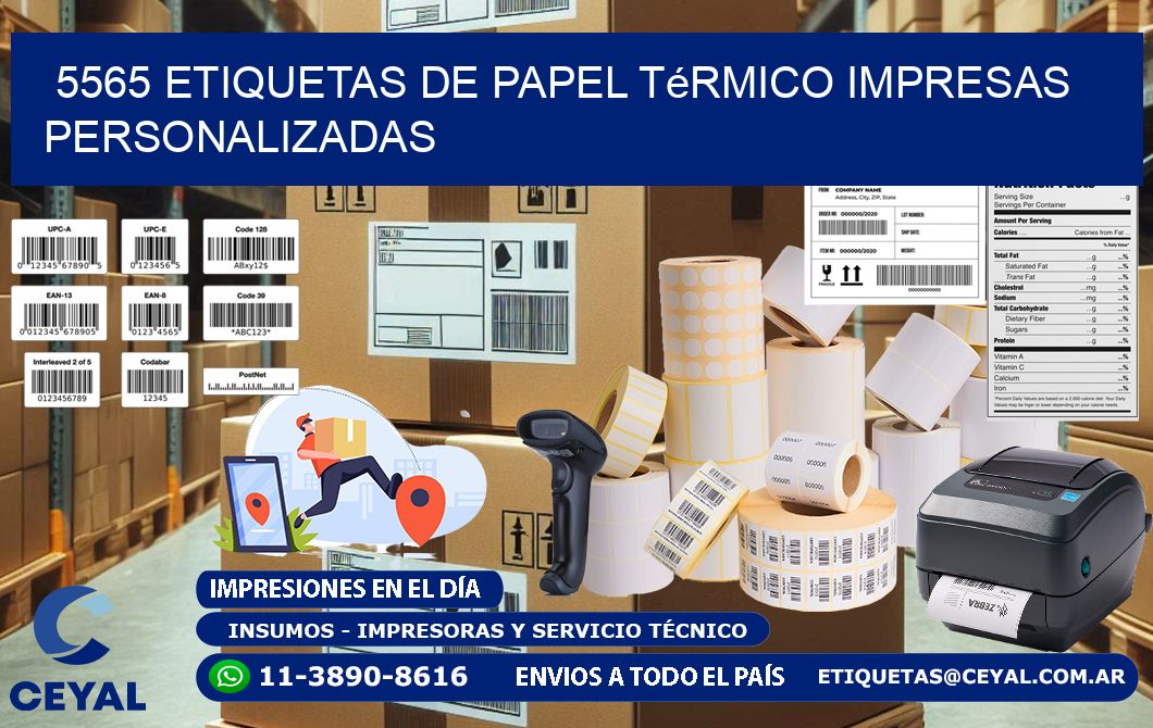 5565 Etiquetas de papel térmico impresas personalizadas