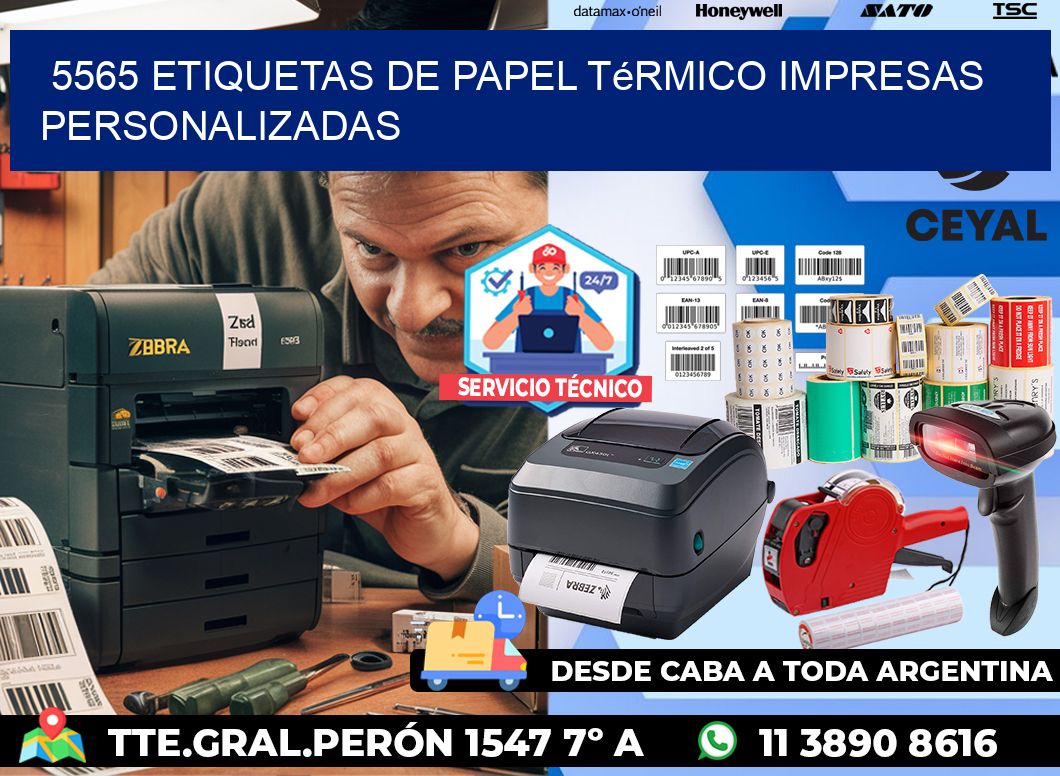 5565 Etiquetas de papel térmico impresas personalizadas