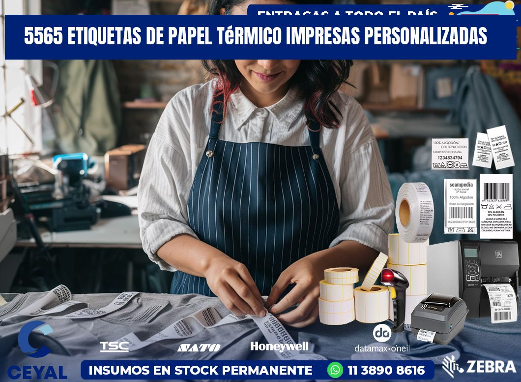 5565 Etiquetas de papel térmico impresas personalizadas