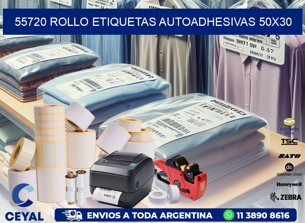 55720 Rollo Etiquetas autoadhesivas 50x30