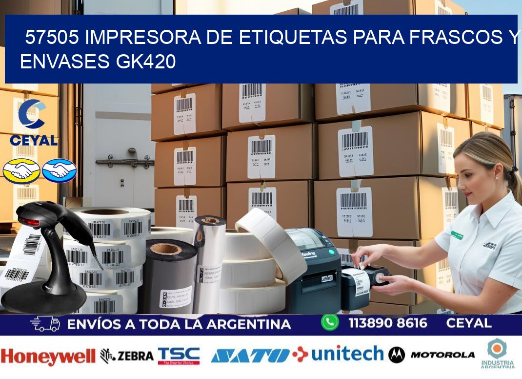 57505 impresora de etiquetas para frascos y envases GK420
