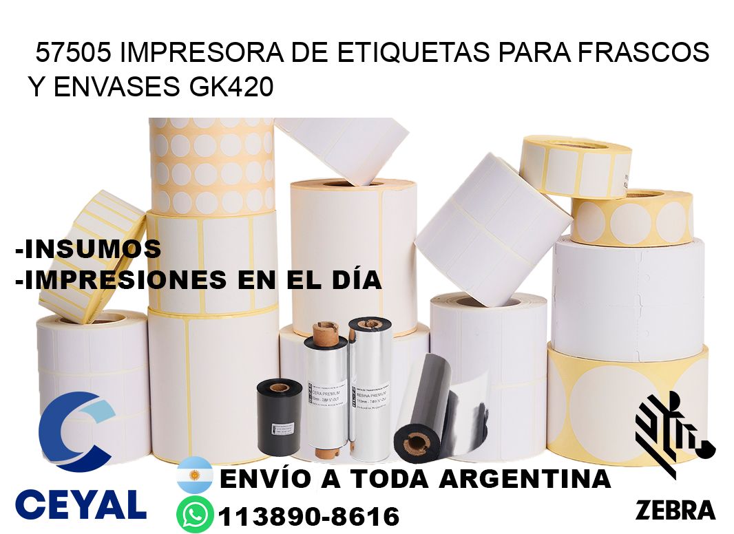 57505 impresora de etiquetas para frascos y envases GK420