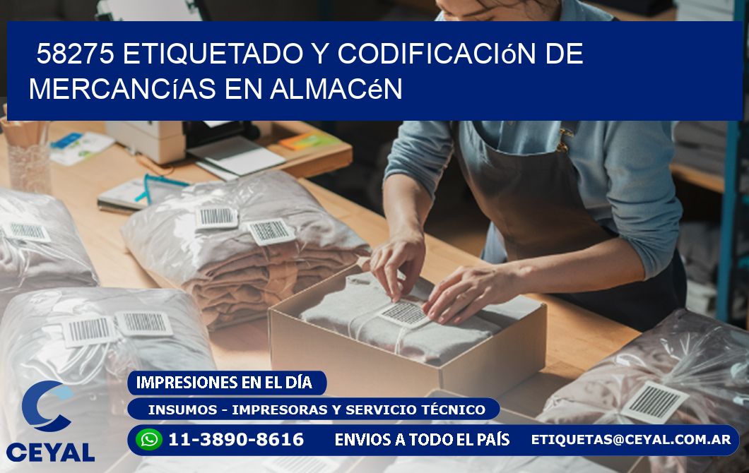 58275 Etiquetado y codificación de mercancías en almacén