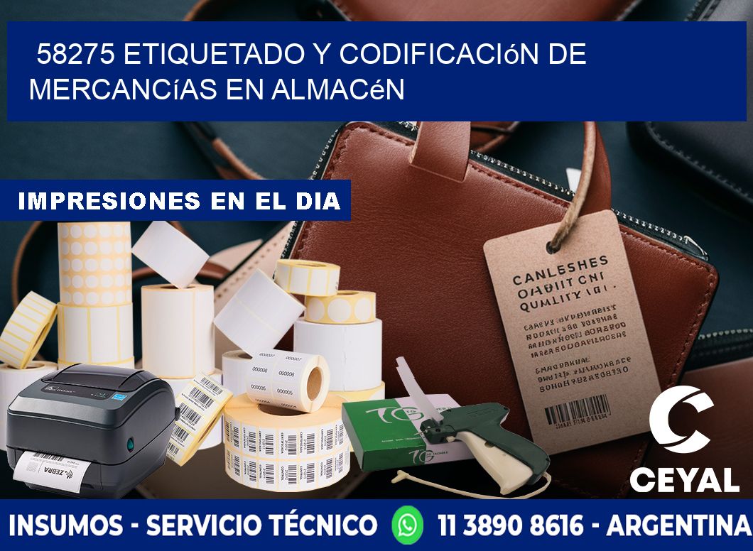 58275 Etiquetado y codificación de mercancías en almacén