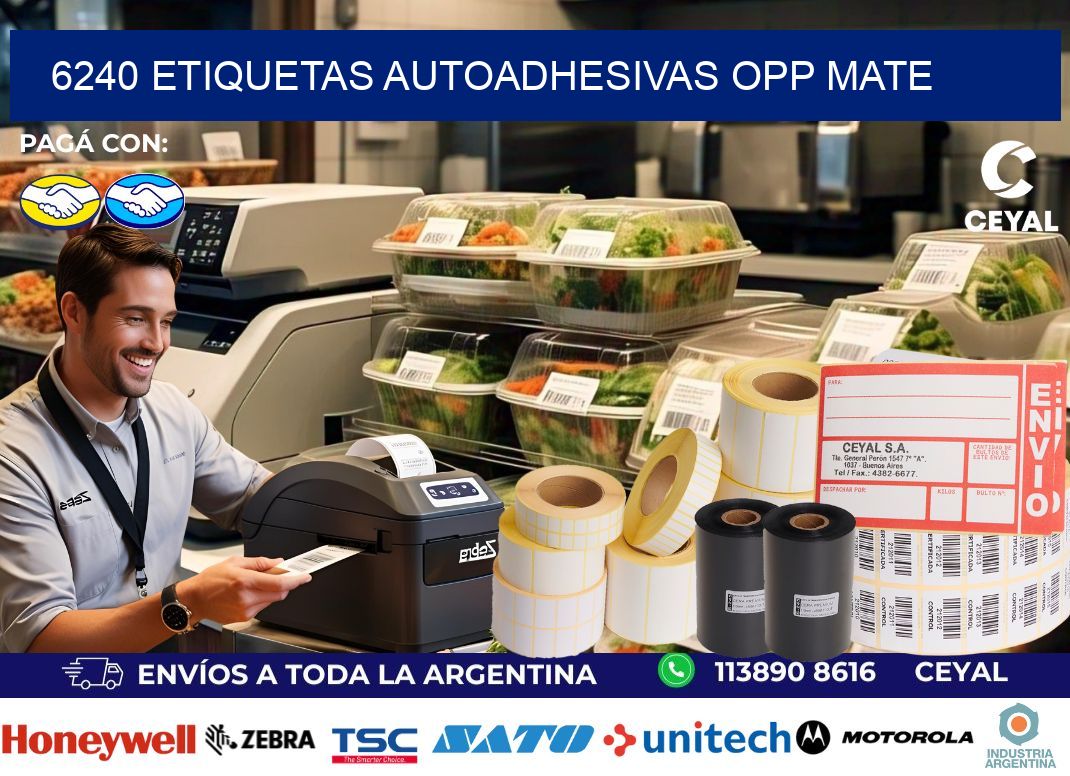 6240 etiquetas autoadhesivas Opp Mate