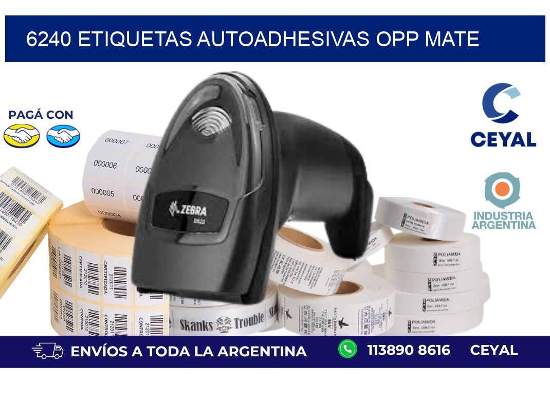 6240 etiquetas autoadhesivas Opp Mate