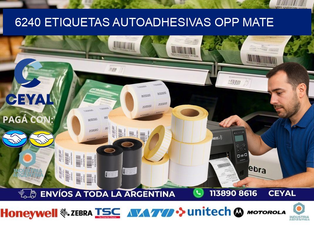 6240 etiquetas autoadhesivas Opp Mate