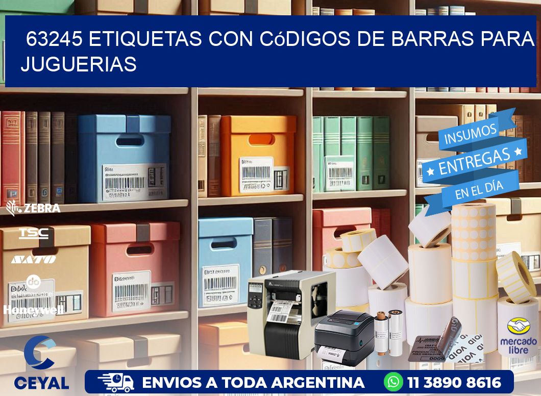 63245 etiquetas con códigos de barras para juguerias