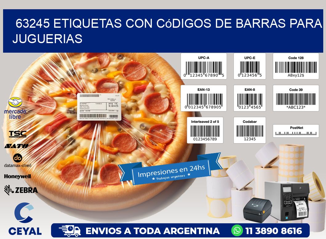 63245 etiquetas con códigos de barras para juguerias