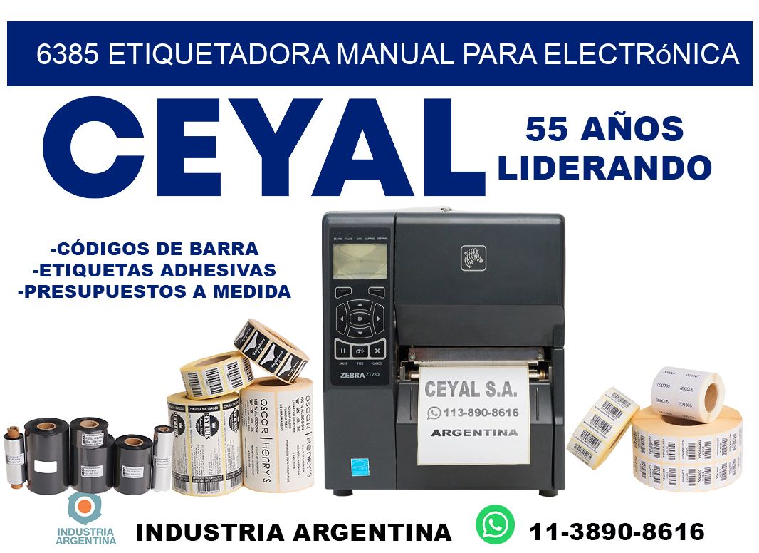 6385 etiquetadora manual para electrónica