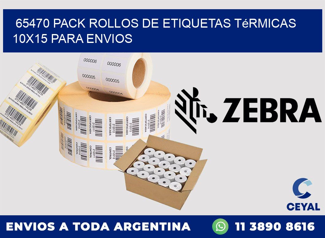 65470 pack rollos de etiquetas térmicas 10x15 para Envios