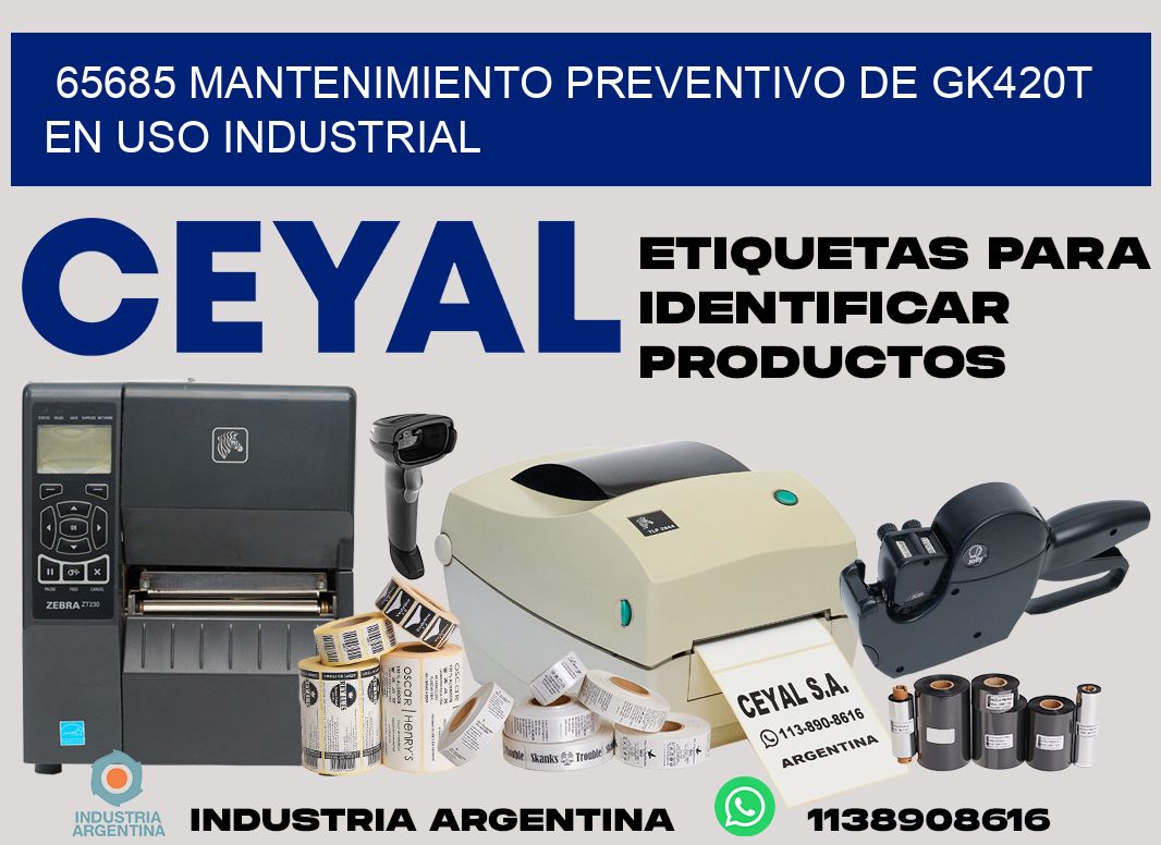65685 mantenimiento preventivo de gk420t en uso industrial