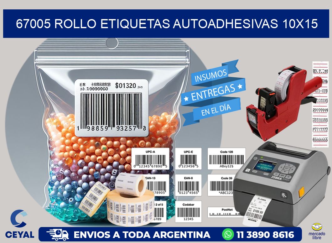 67005 Rollo Etiquetas autoadhesivas 10x15