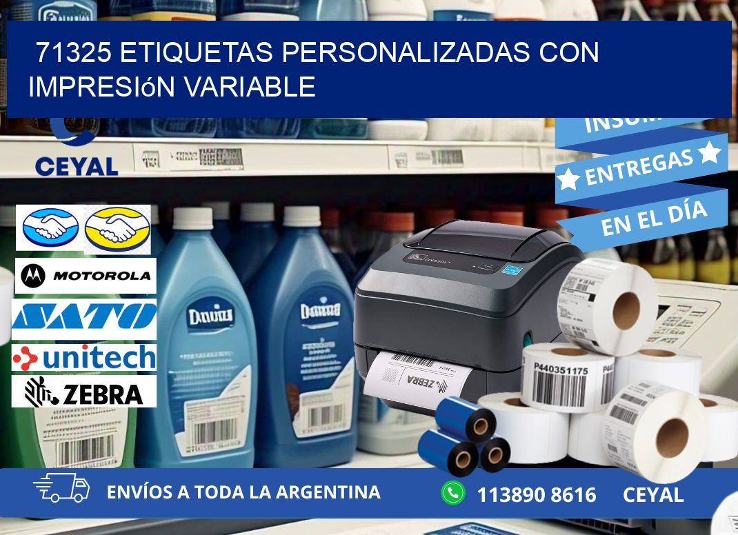 71325 etiquetas personalizadas con impresión variable