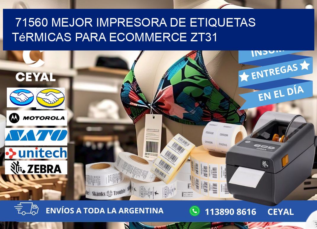 71560 mejor impresora de etiquetas térmicas para ecommerce ZT31