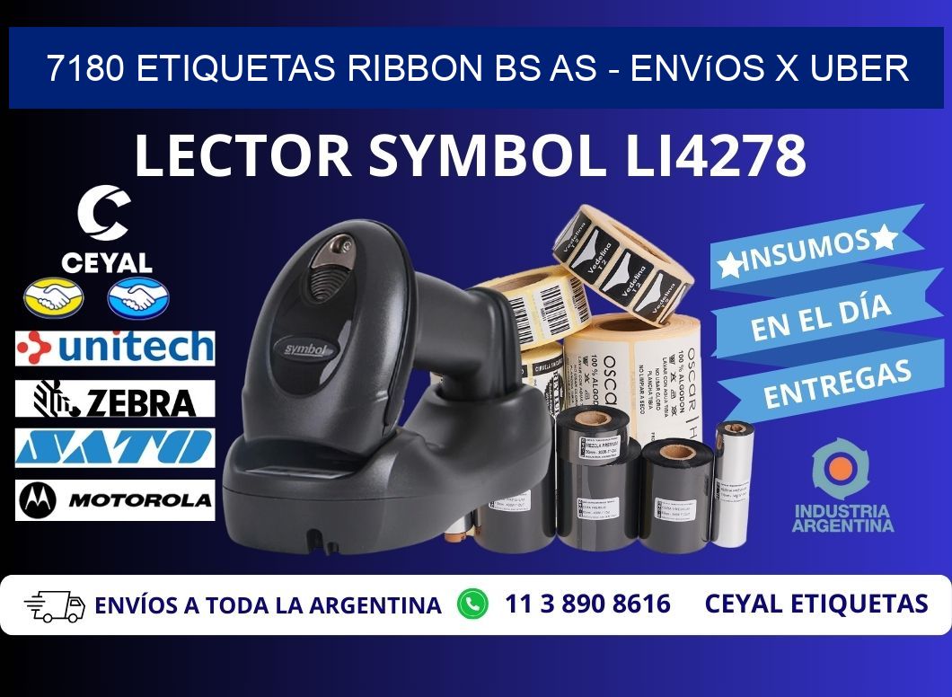 7180 etiquetas ribbon bs as - envíos x uber