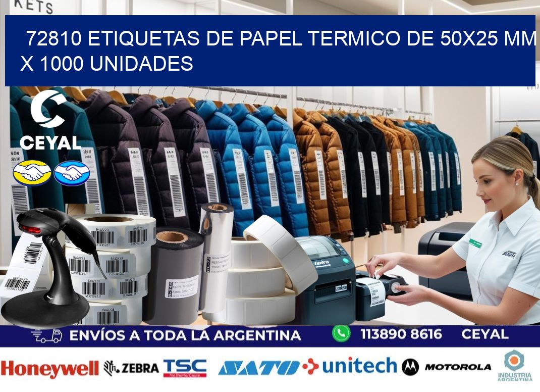 72810 Etiquetas De Papel Termico De 50x25 Mm X 1000 Unidades