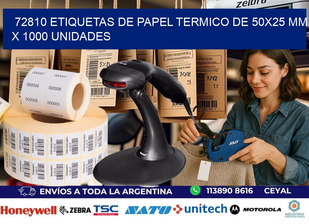 72810 Etiquetas De Papel Termico De 50x25 Mm X 1000 Unidades