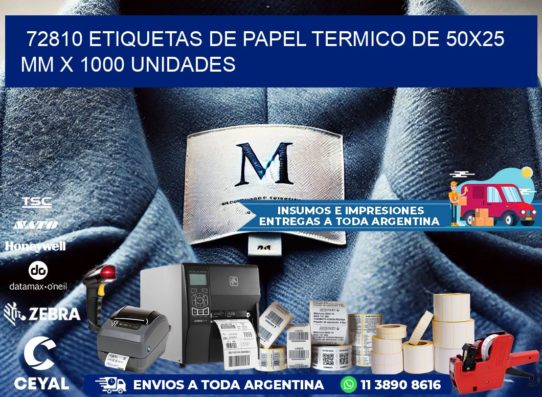 72810 Etiquetas De Papel Termico De 50x25 Mm X 1000 Unidades
