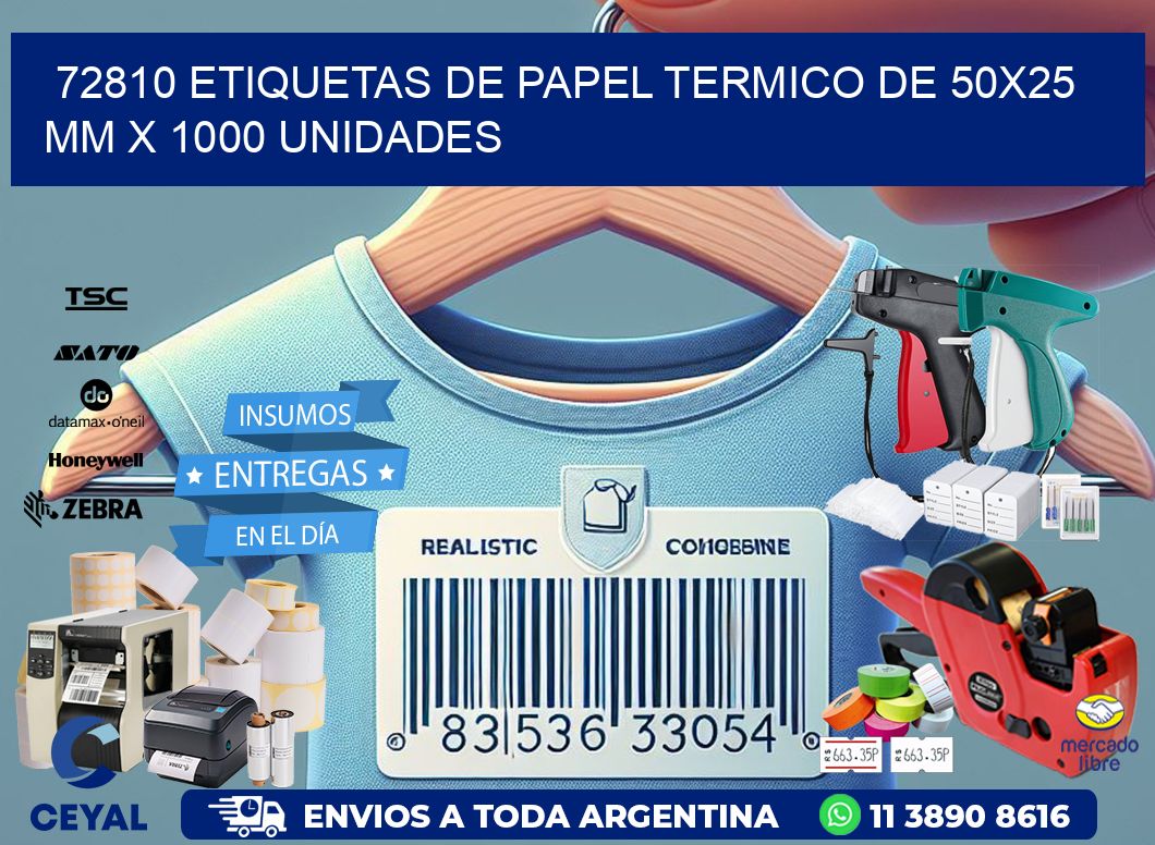 72810 Etiquetas De Papel Termico De 50×25 Mm X 1000 Unidades