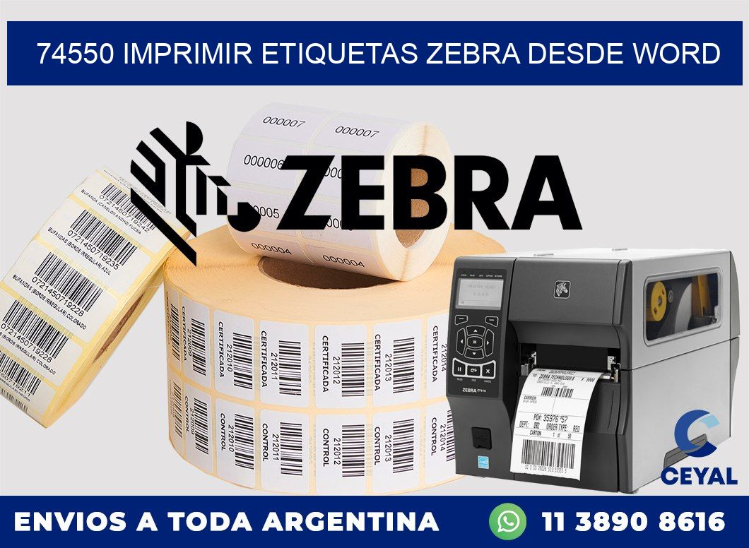 74550 imprimir etiquetas zebra desde word