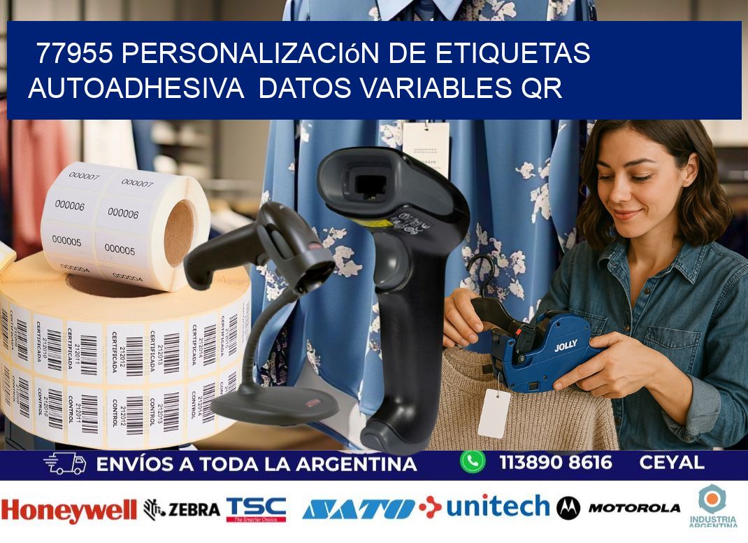 77955 Personalización de etiquetas autoadhesiva  datos variables QR
